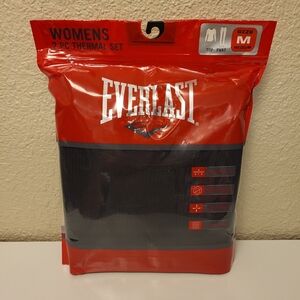 NWT Everlast 2 pc Black Thermal Waffle Knit Set Size Medium
